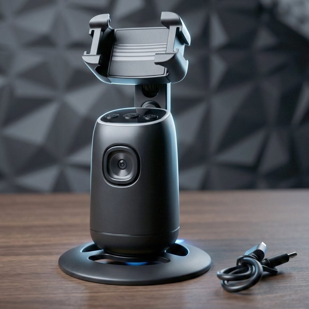 Selfie-Gimbal-4.jpg AI Face Tracking Mobile Holder – Hands-Free 360° Video Streaming