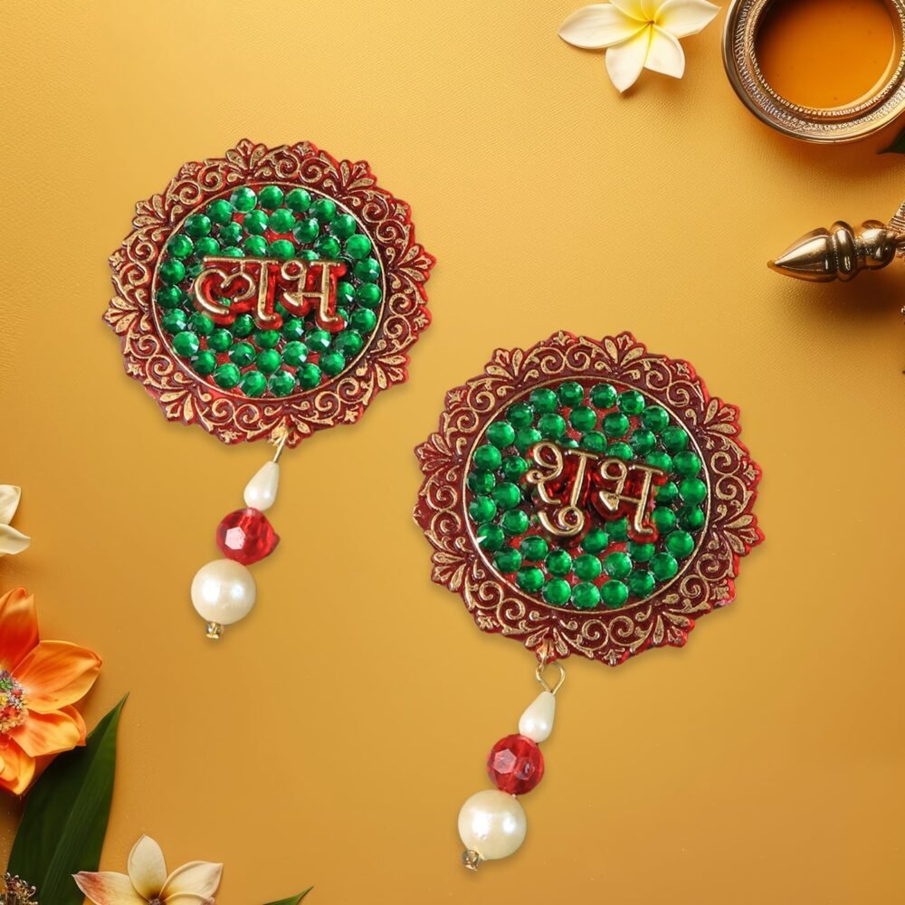 Shubh Labh Decorative Door Hanging – Beaded Festival Wall Décor Set