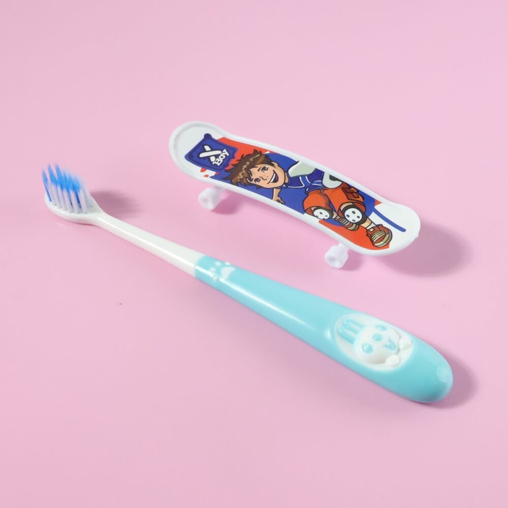 Kids Toothbrush with Cartoon Sketchboard Toy – Soft Bristles & Fun Design