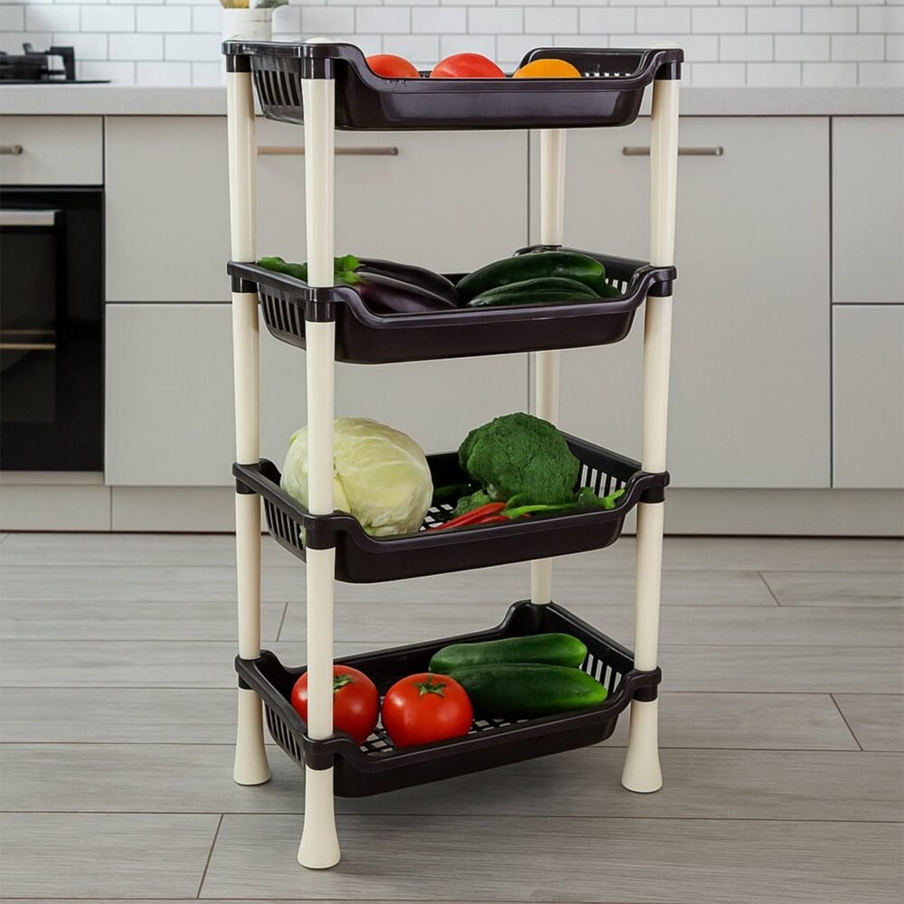 Plastic Storage Rack – 4-Layer Multi-Purpose Organizer