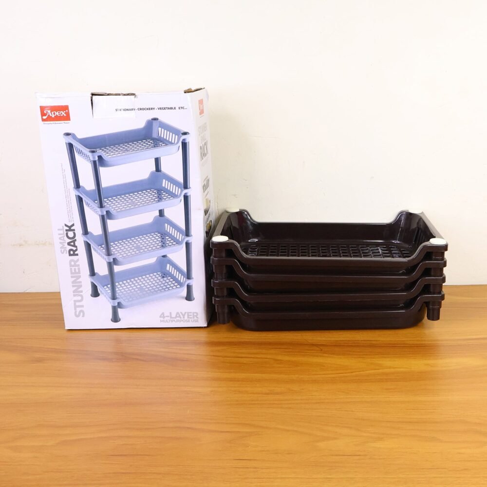 Plastic Storage Rack – 4-Layer Multi-Purpose Organizer
