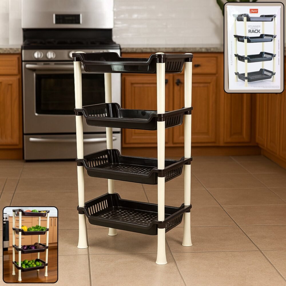 Plastic Storage Rack – 4-Layer Multi-Purpose Organizer
