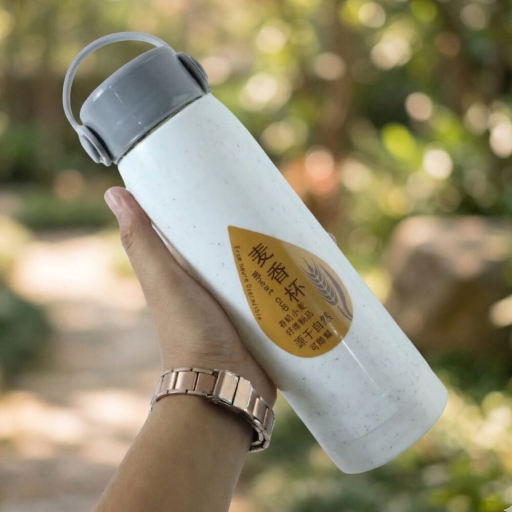 Glass Water Bottle with Phone Holder – Leakproof & Stylish Design