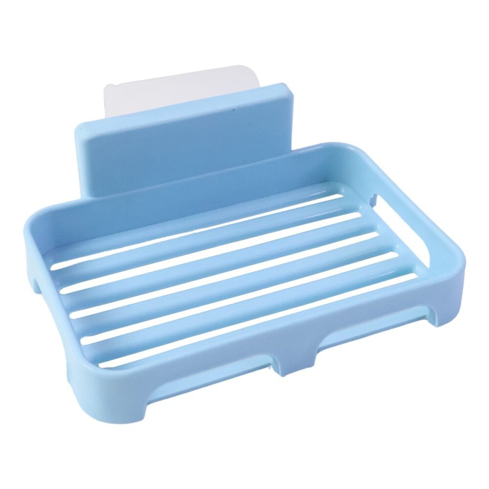 Plastic Soap Dish with Drain Slots – Self-Adhesive Wall Mount