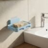 Plastic Soap Dish with Drain Slots – Self-Adhesive Wall Mount
