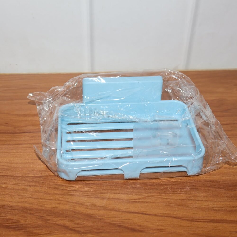 Plastic Soap Dish with Drain Slots – Self-Adhesive Wall Mount