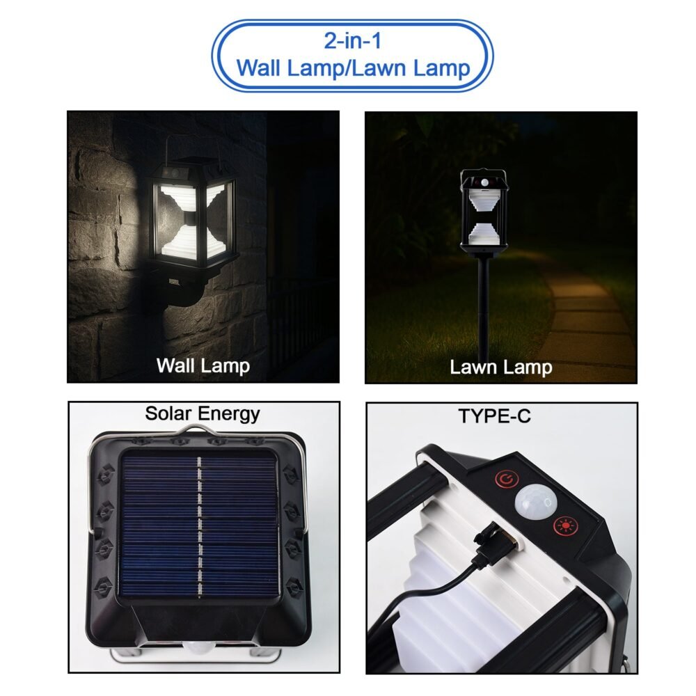 Solar Induction LED Wall Lamp – Motion Sensor Outdoor Light