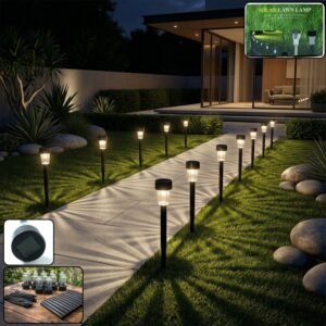 Solar Powered Lawn Pathway Lights – Energy Efficient Garden Set