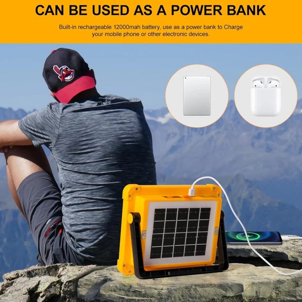 High Power Solar LED Flood Light – Rechargeable Outdoor Security