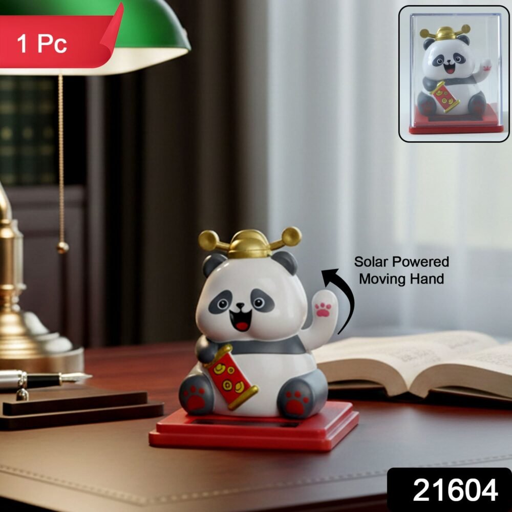 SolarPandaMovingHand-WSKU-01.jpg Solar Powered Moving Hand Panda Showpiece – Cute Waving Desk Decor