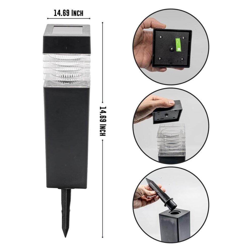 SolarPoweredPathwayLights-size.jpg Garden Solar Light – Waterproof Outdoor LED Lamp for Pathways