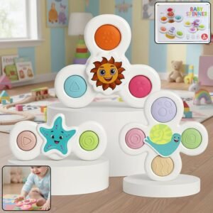 Spinner-WOSKU-01.jpg Baby Spinner Toy Set – Sensory Suction Toys for Motor Skills