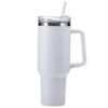Insulated Stainless Steel Travel Tumbler – 890 ML White with Handle