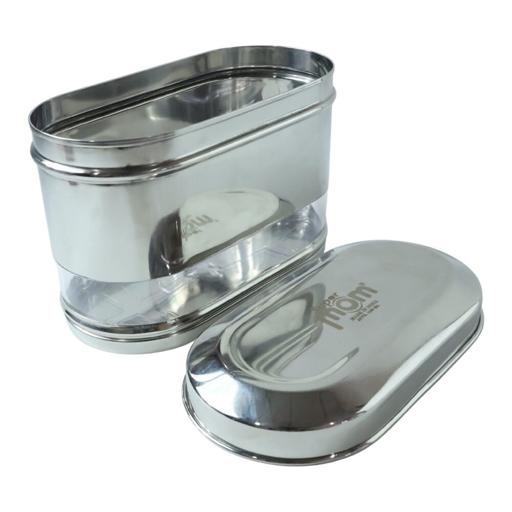 Stainless Steel Oval Canister – Airtight Food Storage for Freshness
