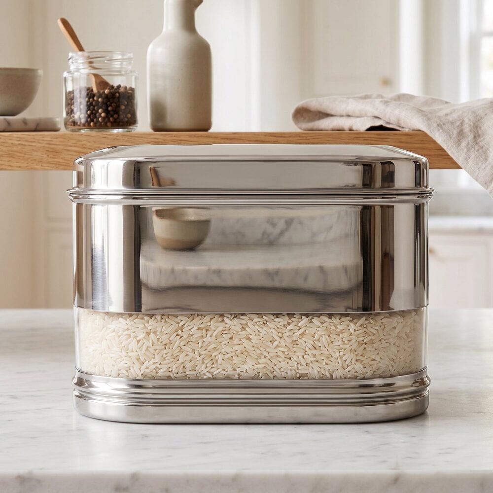 Stainless Steel Oval Canister – Airtight Food Storage for Freshness