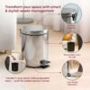 Stainless Steel Pedal Dustbin – Compact & Hygienic Waste Disposal
