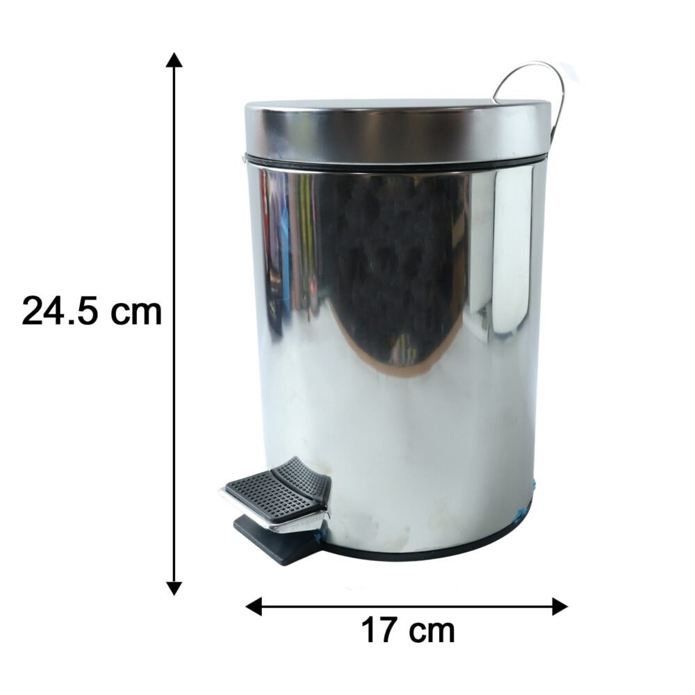 Stainless Steel Pedal Dustbin – Compact & Hygienic Waste Disposal