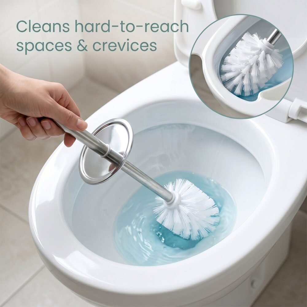 Toilet Cleaning Brush – Durable with Long Handle and Holder