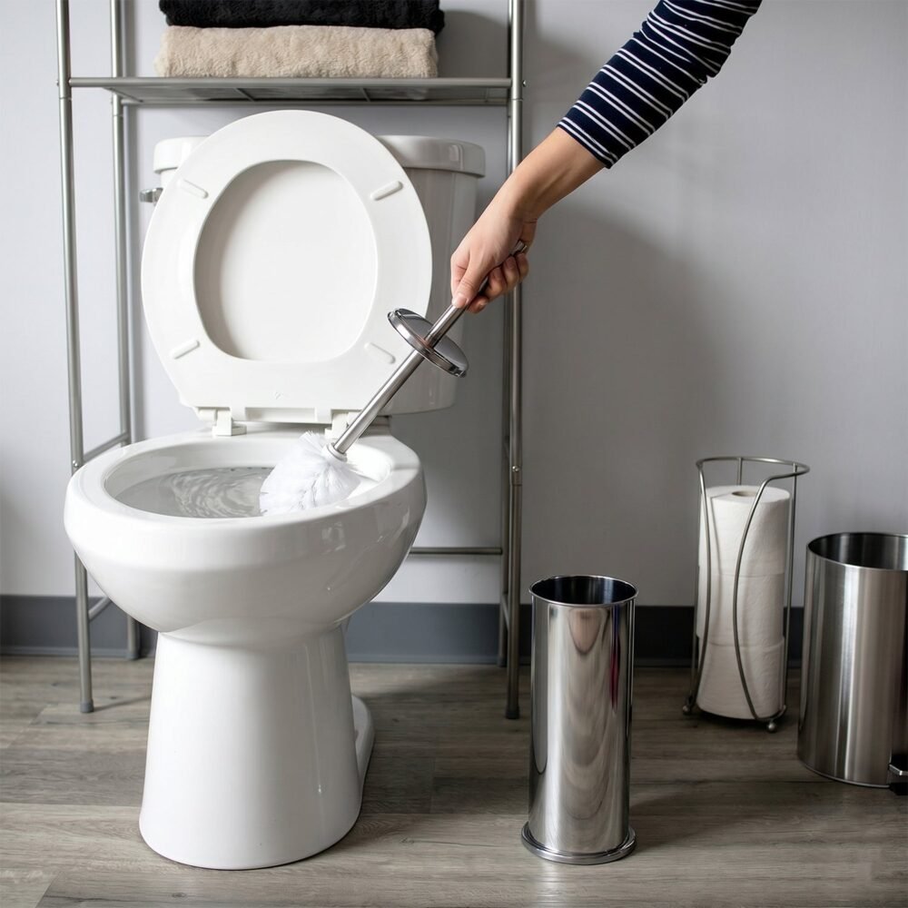 Toilet Cleaning Brush – Durable with Long Handle and Holder