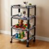 Plastic Storage Rack – 4-Layer Ventilated Multipurpose Organizer