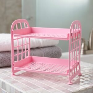 Storage-Shelf-4.jpg Small Plastic Storage Rack – Space-Saving 2-Tier Organizer