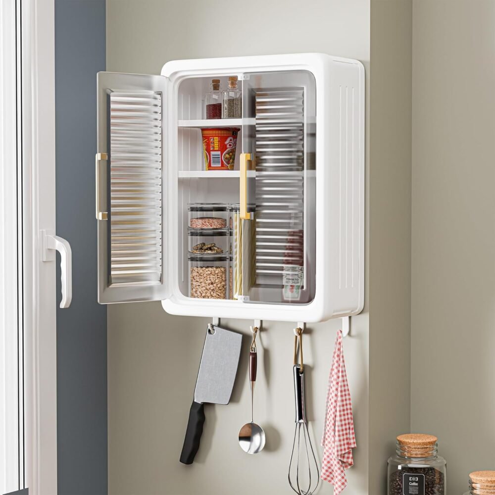 Wall-Mounted Kitchen Storage Cabinet – Spacious with Sliding Doors