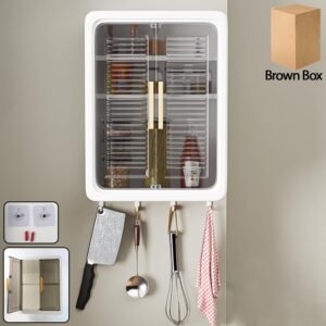 Wall-Mounted Kitchen Storage Cabinet – Spacious with Sliding Doors