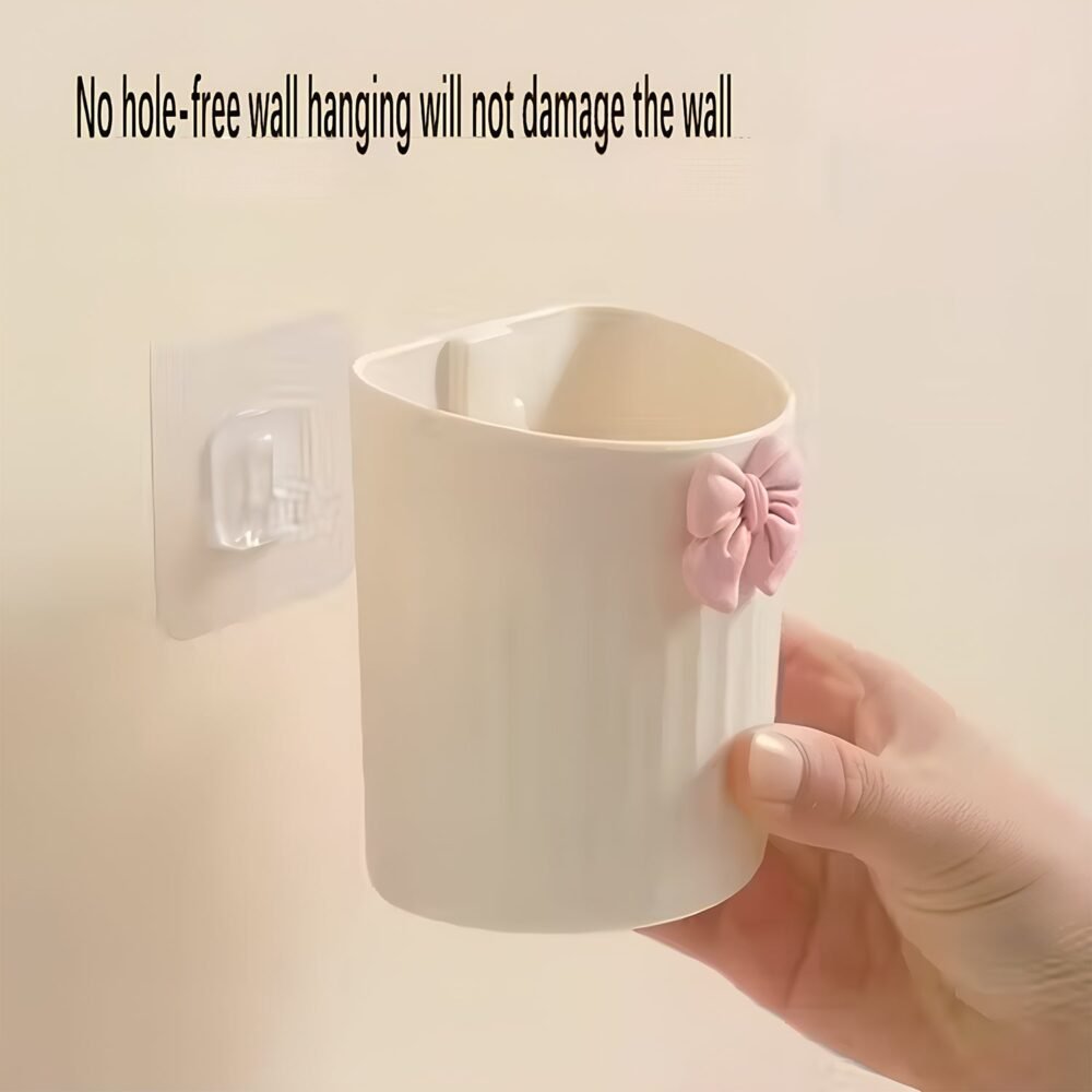 Wall-Mounted Toothbrush Holder – Butterfly Design & Strong Adhesive