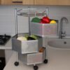 Kitchen Storage Trolley – Premium 3-Layer Hexagon Metal Organizer with Wheels