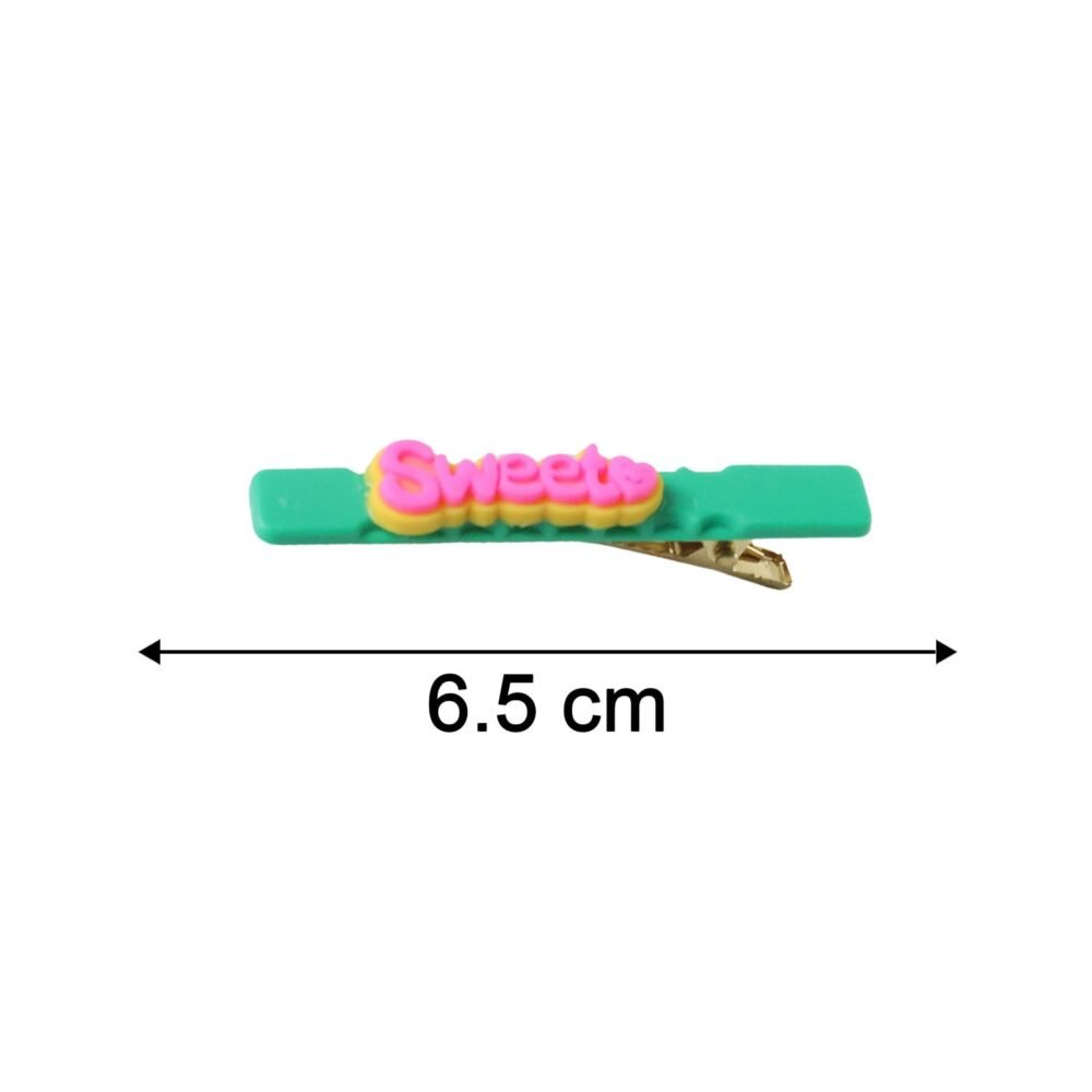 SweetHairclip-size.jpg Sweet Text Hair Clip Set – Trendy Lightweight Fashion Pins (4 Pc)