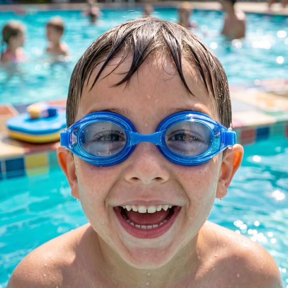 Kids Premium Swimming Goggles – Crystal Clear Lens & Secure Fit