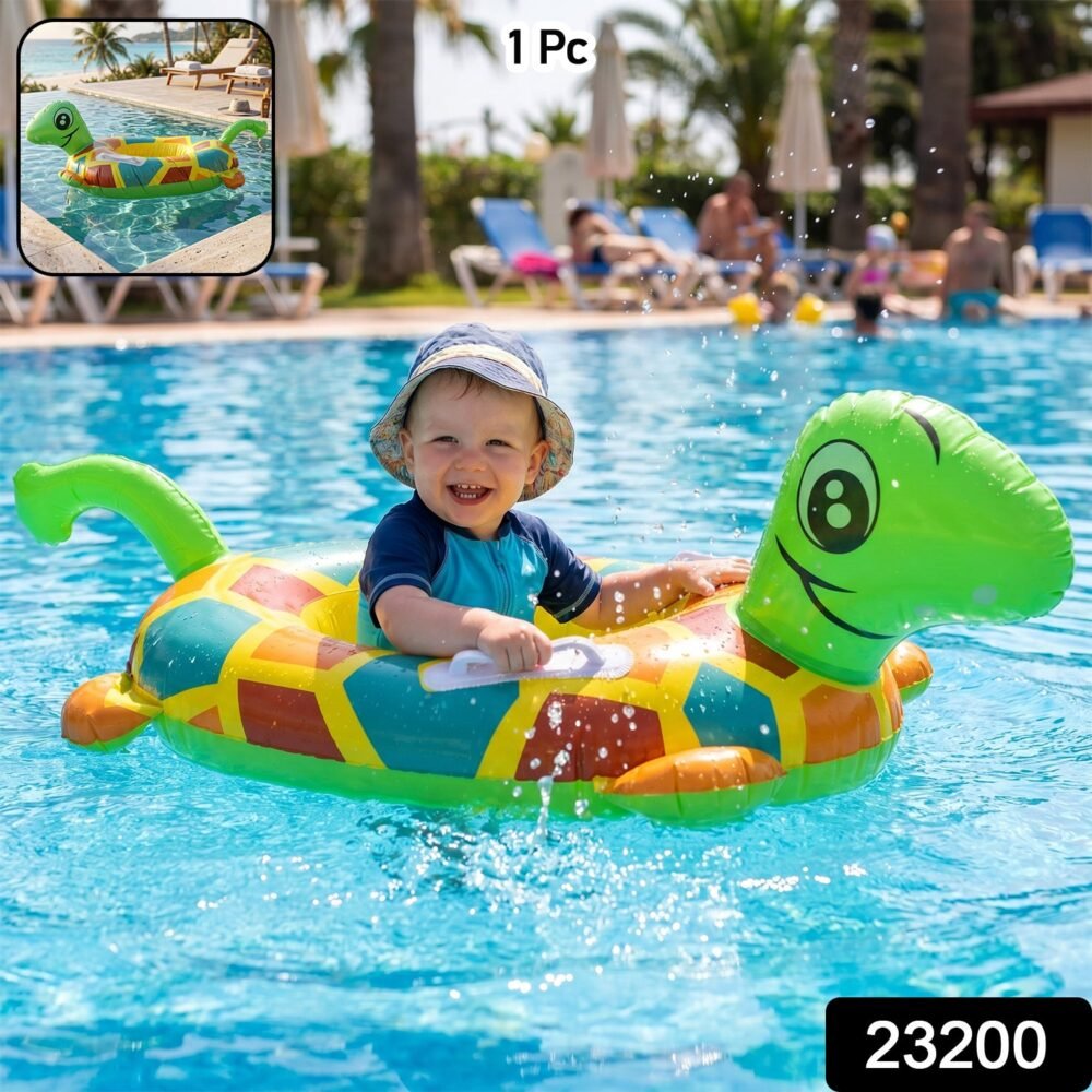 Kids Inflatable Turtle Swim Ring – Safe & Durable Pool Float
