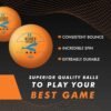 3-Star Table Tennis Balls – Durable High Bounce Pack of 6