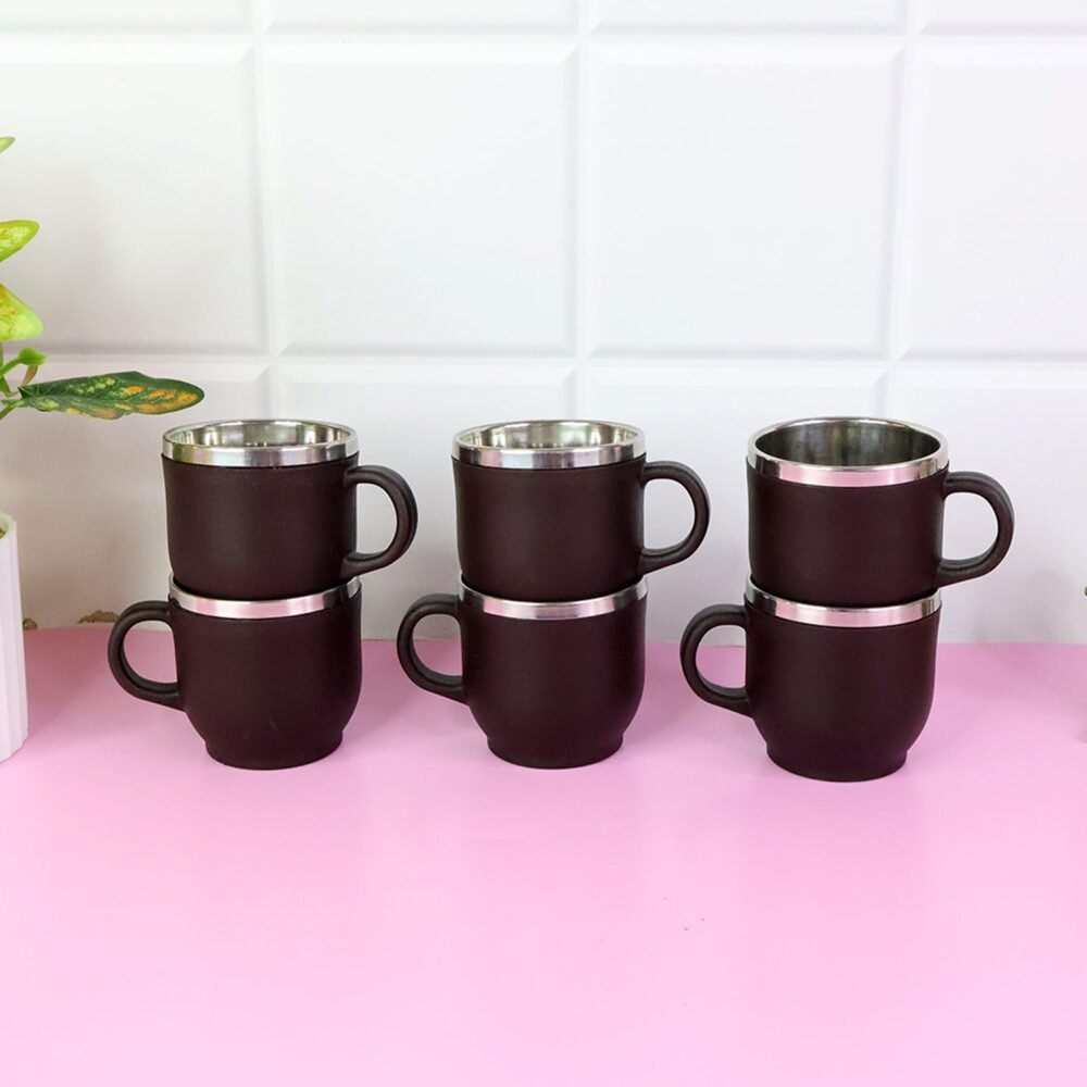 Stainless Steel Cappuccino Mugs – Double Wall Insulated 100ML Set