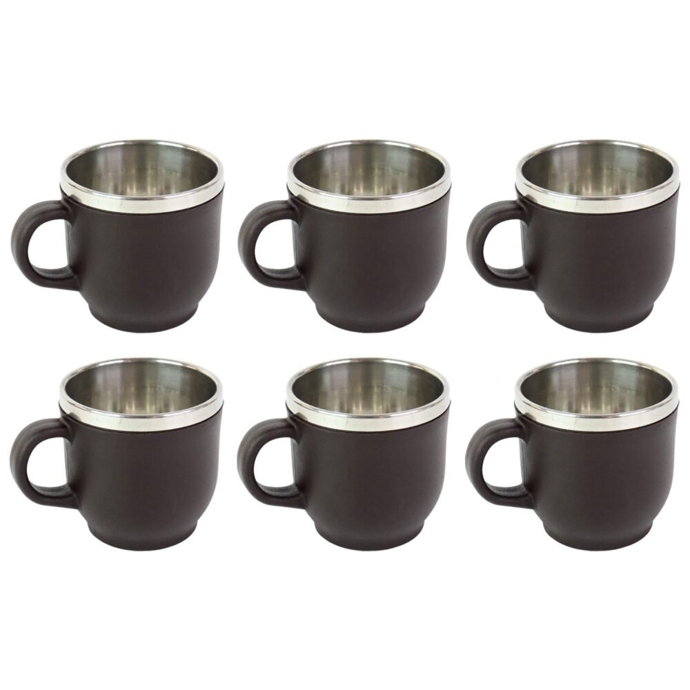 Stainless Steel Cappuccino Mugs – Double Wall Insulated 100ML Set