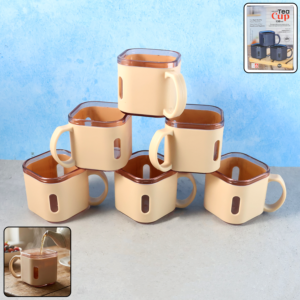 TeaCup-WOSKU-01.png Square Tea Cup Set – Premium 6-Piece Lightweight 150ml