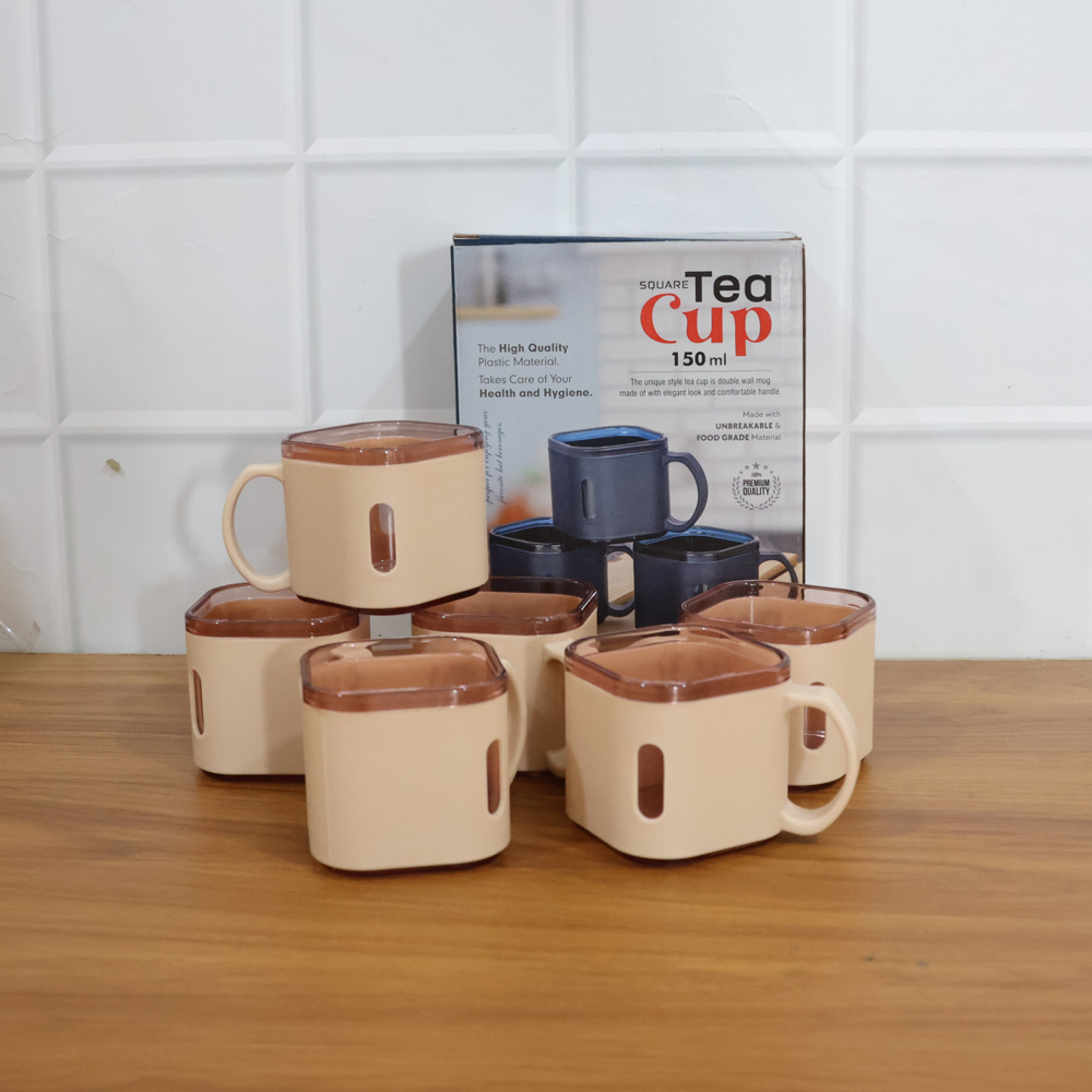 TeaCup-live.png Square Tea Cup Set – Premium 6-Piece Lightweight 150ml