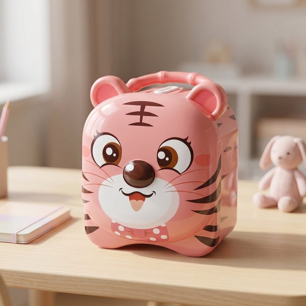 Kids Money Bank – Durable Metal Piggy Bank with Lock & Key