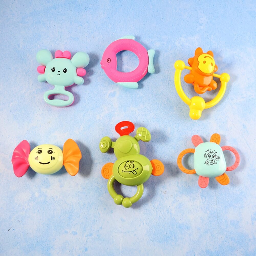 Baby Rattle Set – 6-in-1 Sensory Development Toys