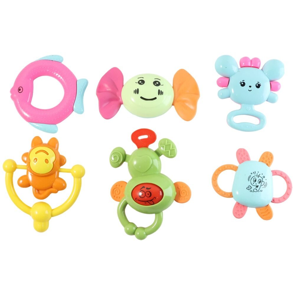 Baby Rattle Set – 6-in-1 Sensory Development Toys
