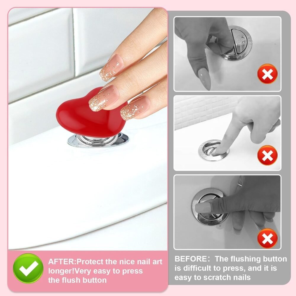 Toilet-Tank-Button-02.jpg Heart-Shaped Toilet Flush Button – Stylish & Durable 4 Pc Set