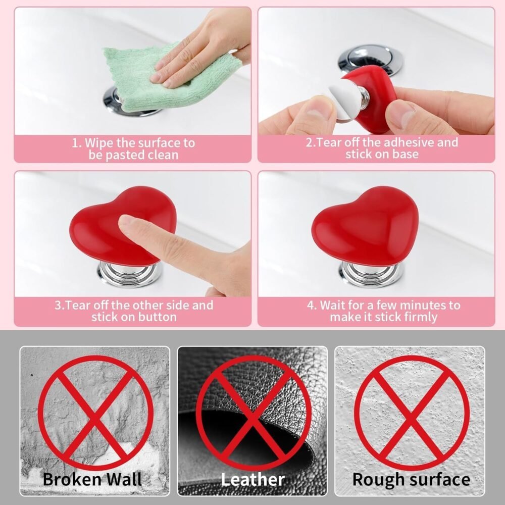 Toilet-Tank-Button-03.jpg Heart-Shaped Toilet Flush Button – Stylish & Durable 4 Pc Set