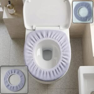 Soft Fabric Elastic Toilet Seat Cover – Washable & Comfortable Fit