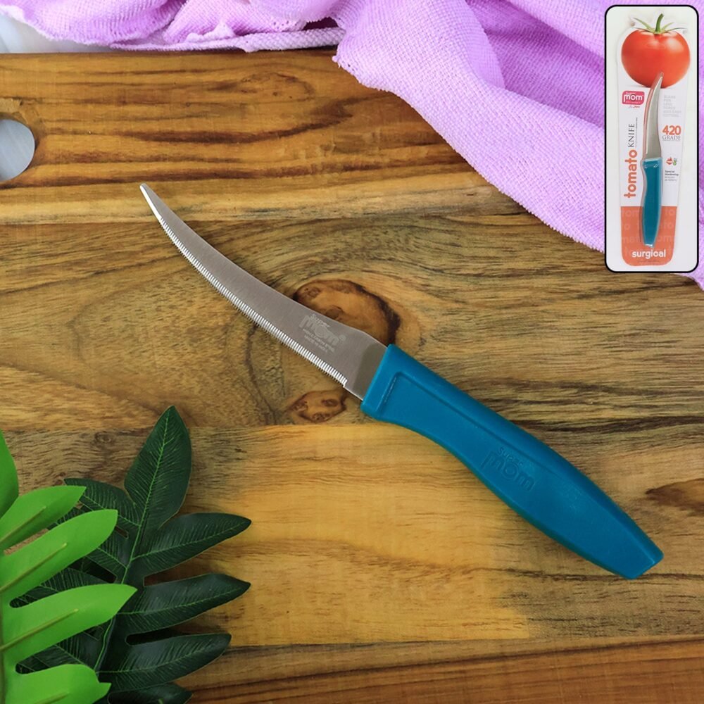 Tomato-Knife-01.jpg Tomato Knife – Sharp Serrated Curved Blade for Precision Slicing