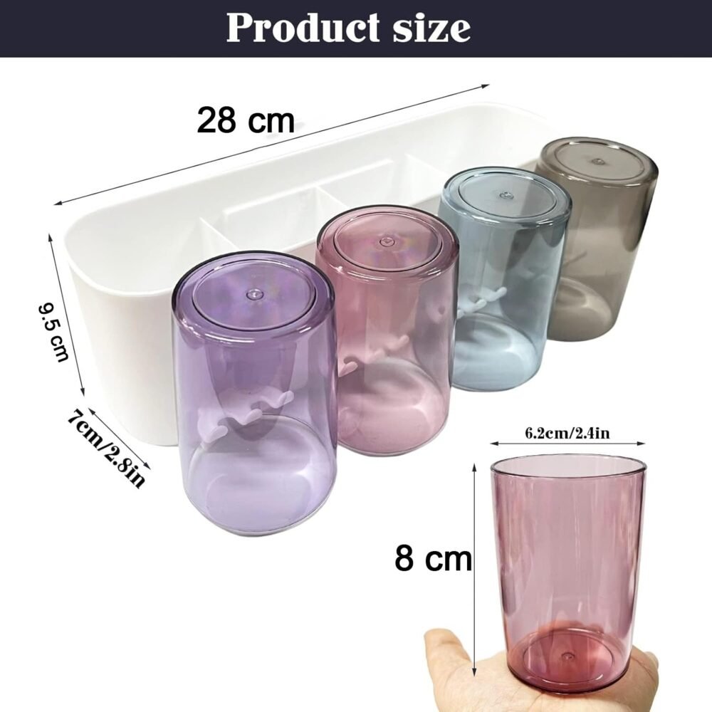 Wall Mounted Toothbrush Holder with Inverted Cups – Space Saving Organizer