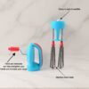 Manual Hand Beater – High-Speed Dual Stainless Steel Whisks