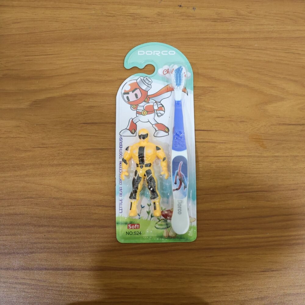 Kids Toothbrush Set – Soft Bristles with Fun Cartoon Robot Toy