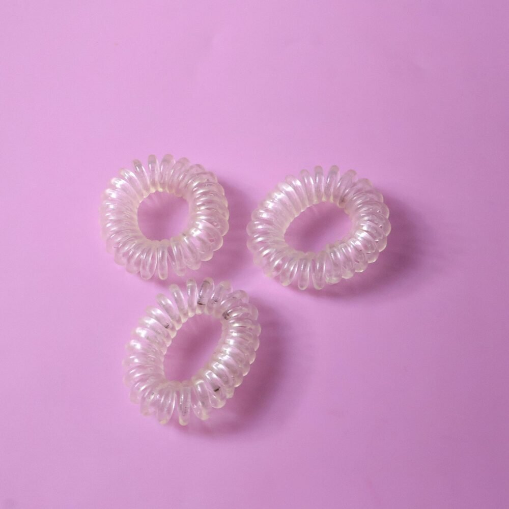 Transparent Spiral Coil Hair Ties – No Damage & Strong Hold
