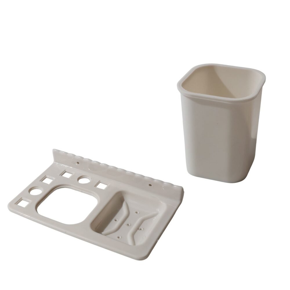 Wall Mounted Toothbrush Holder – 3in1 Multi-Compartment Organizer