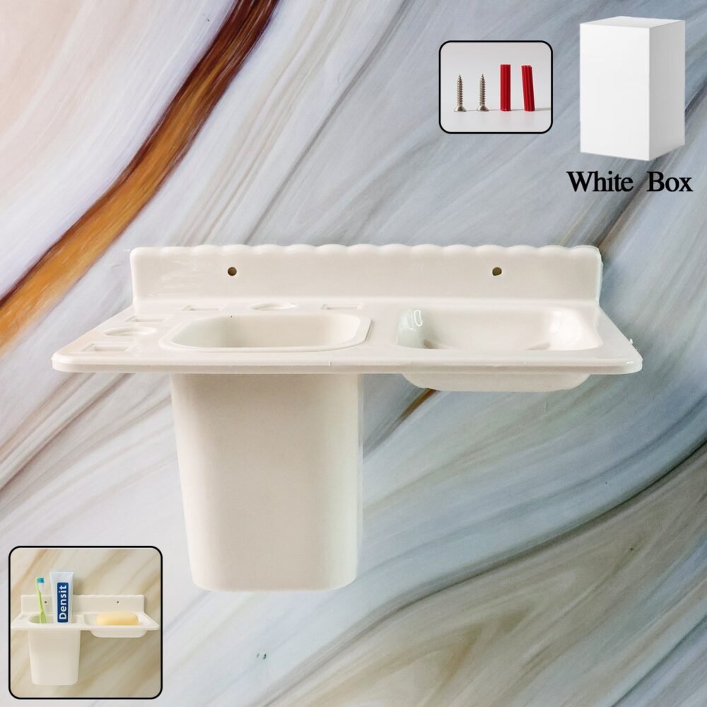 Wall Mounted Toothbrush Holder – 3in1 Multi-Compartment Organizer